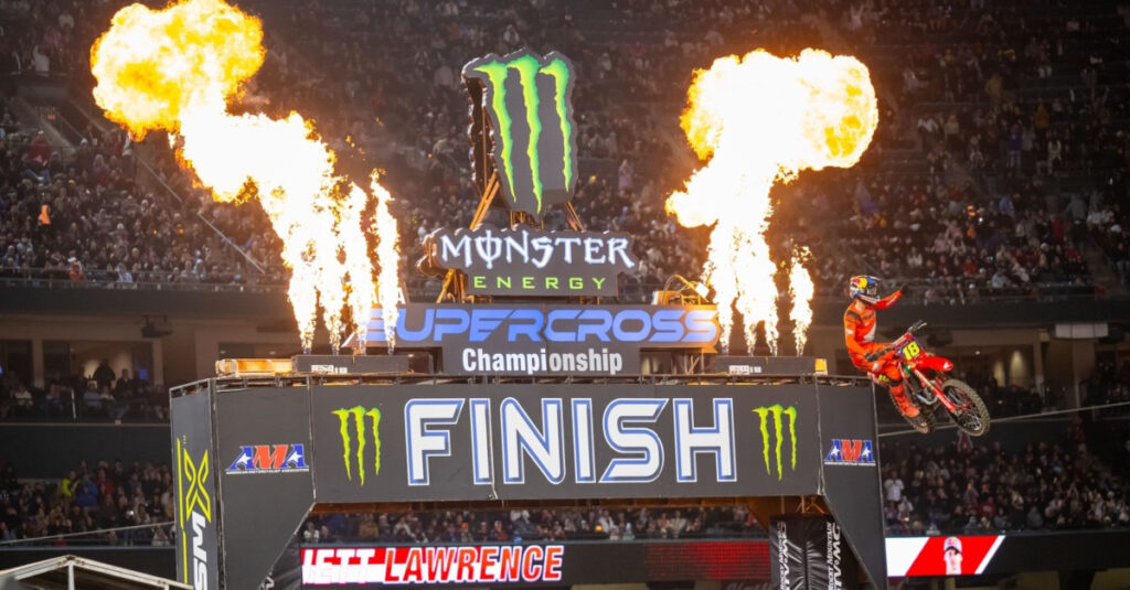 Jett Lawrence wins a Monster Energy Supercross race